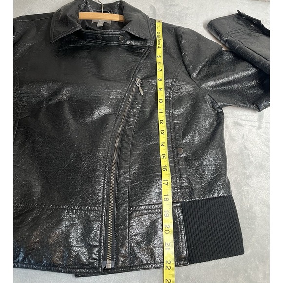 Apt 9 Imitation Womens Leather Jacket Size XL Black Front Open Zipper Pockets - Picture 10 of 15